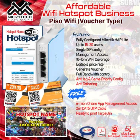 Mikrotik Piso WiFi (Voucher Code) with Anti Lag QOS for Gaming .
